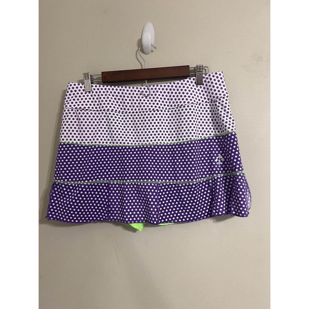 Jofit Skort Women's  Large  Purple Polka Dot Short Skirt Golf Tennis Pickleball